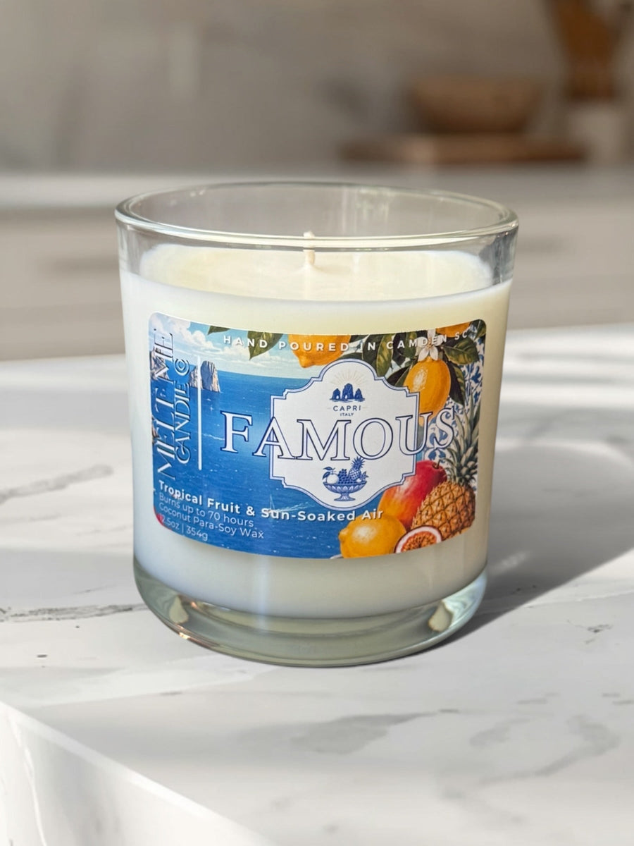 Famous 12.5 oz candle by Melt Me Candle Co