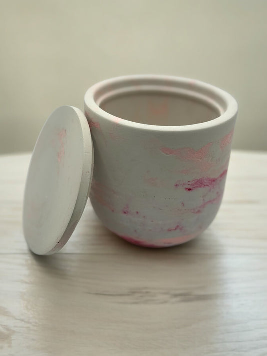 Hand-Poured Concrete Vessel - Pink Petal