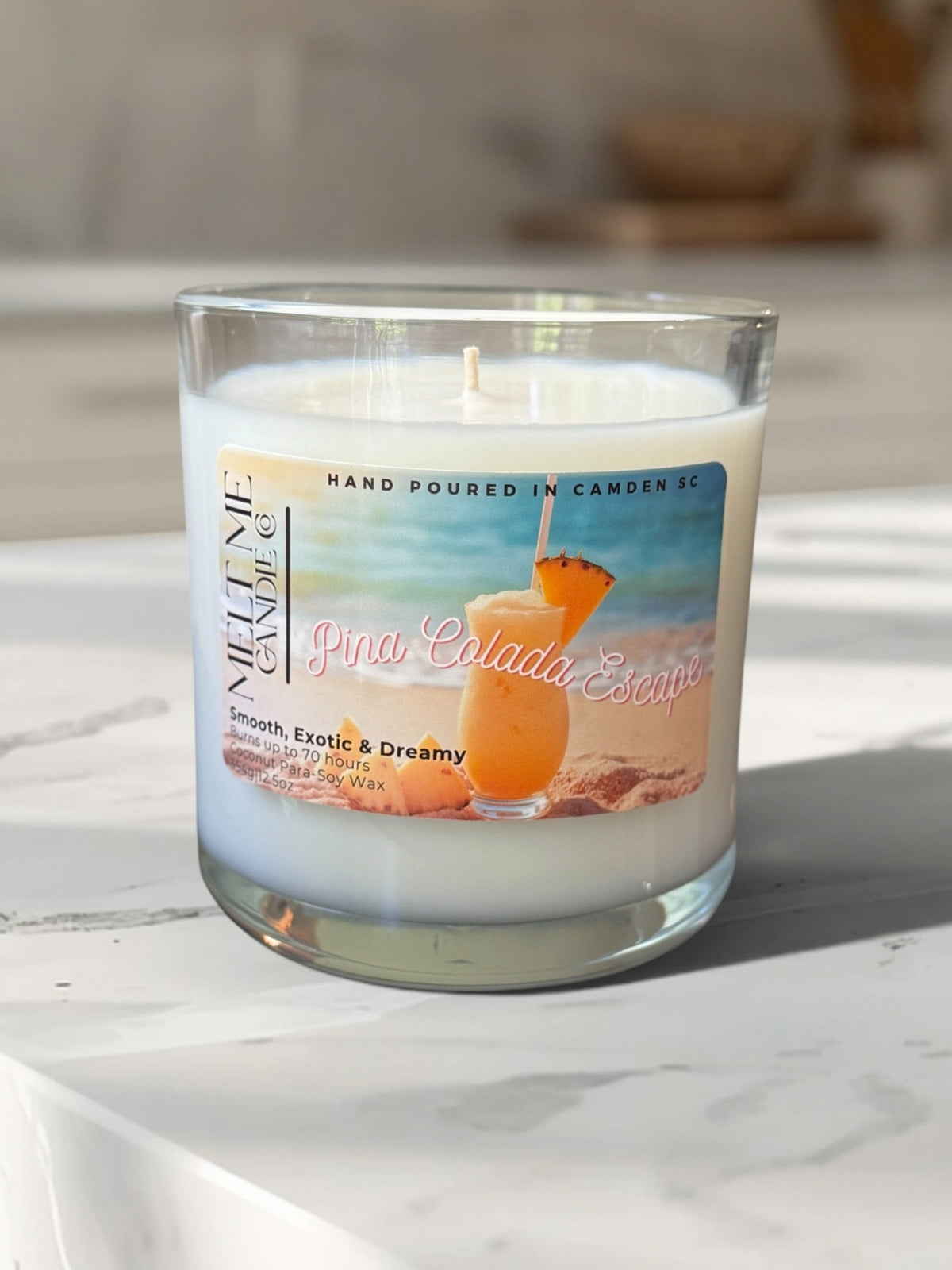 Pina Colada Escape 12.5 oz candle by Melt Me Candle Co