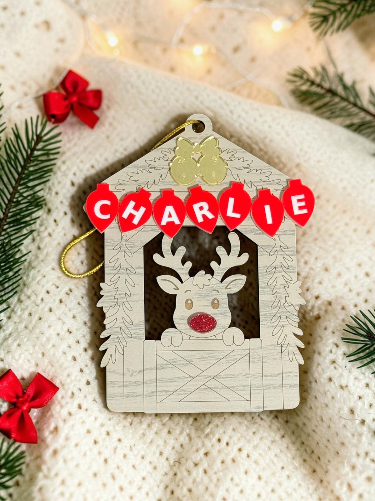 Personalized Reindeer Ornament