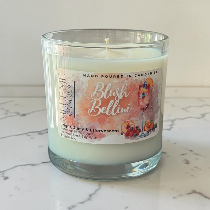 Blush Bellini 12.5 oz candle by Melt Me Candle Co