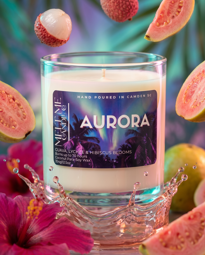 Aurora scented candle by Melt Me Candle Co.