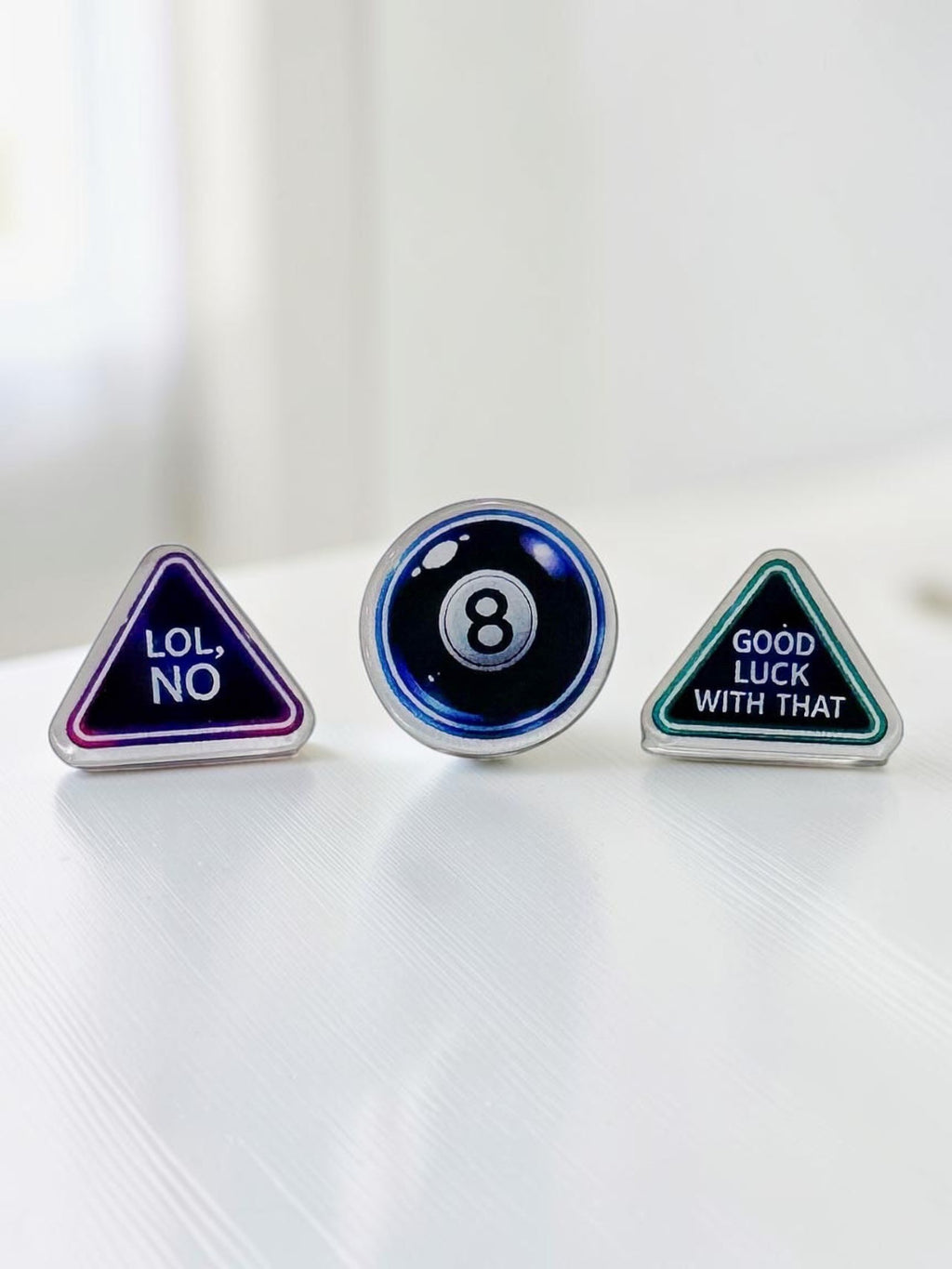 Magic Eight Ball Acrylic Earring Studs | Ask the Eight Ball