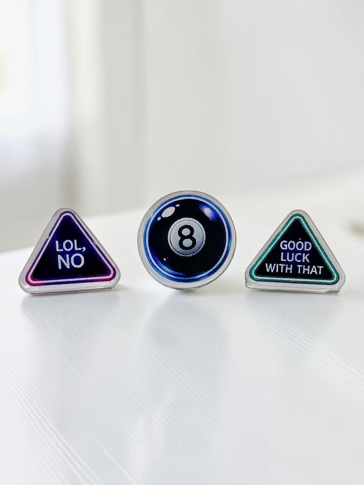 Magic Eight Ball Acrylic Earring Studs | Ask the Eight Ball