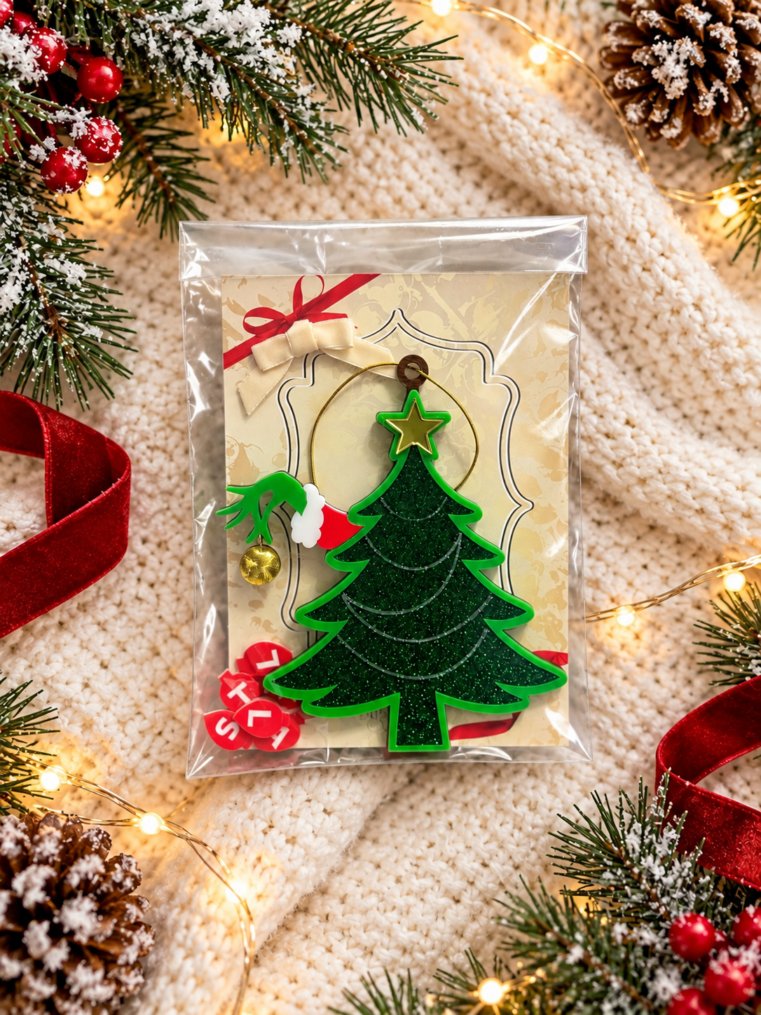 Personalized Grinchy Christmas Tree Ornament