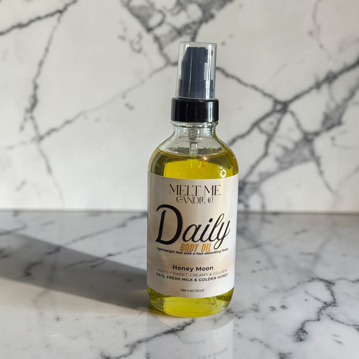 Honey Moon 4 oz Daily Body Oil by Melt Me Candle Co
