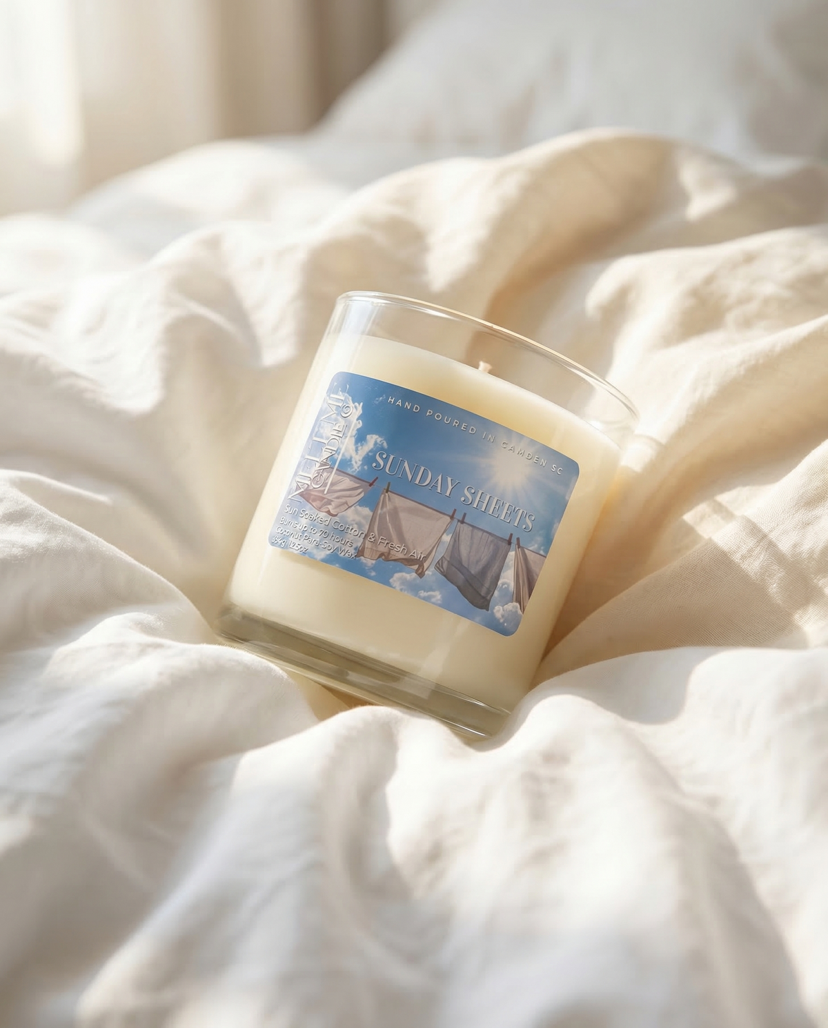 Sunday Sheets 12.5 oz candle by Melt Me Candle Co