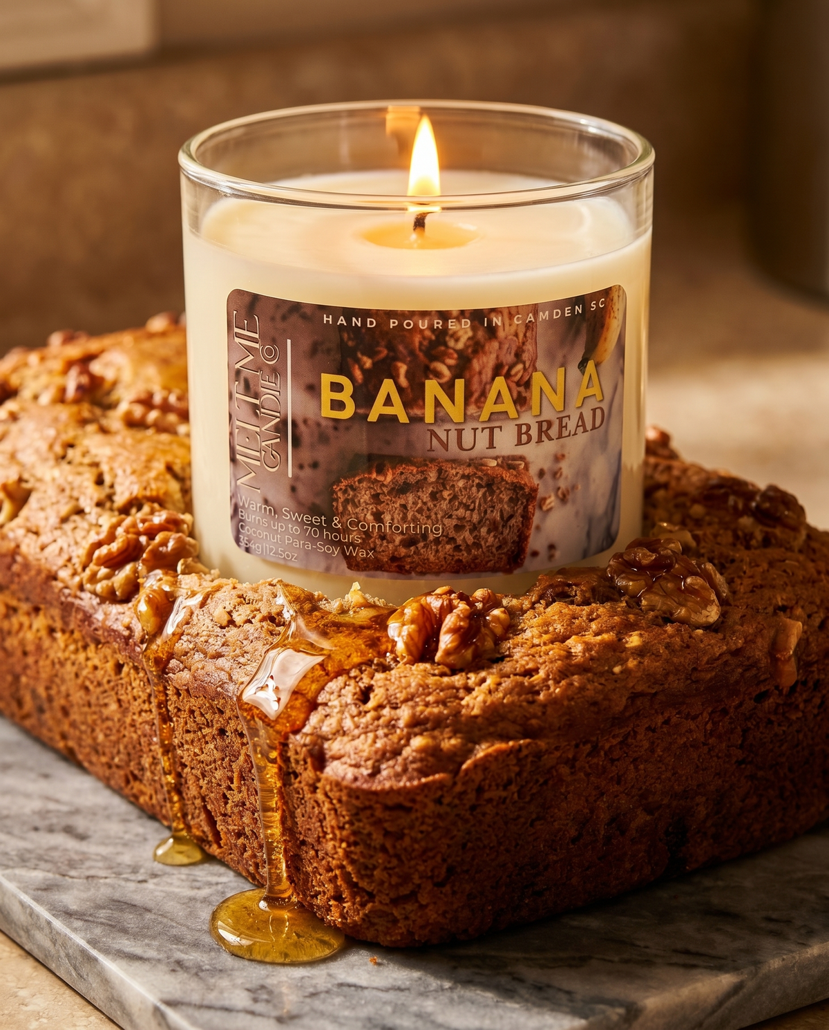 Banana Nut Bread 12.5 oz candle by Melt Me Candle Co