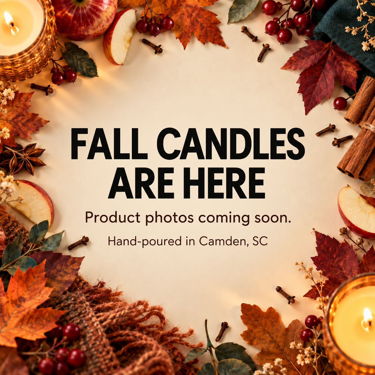 Hallelujah fall candle product photo coming soon