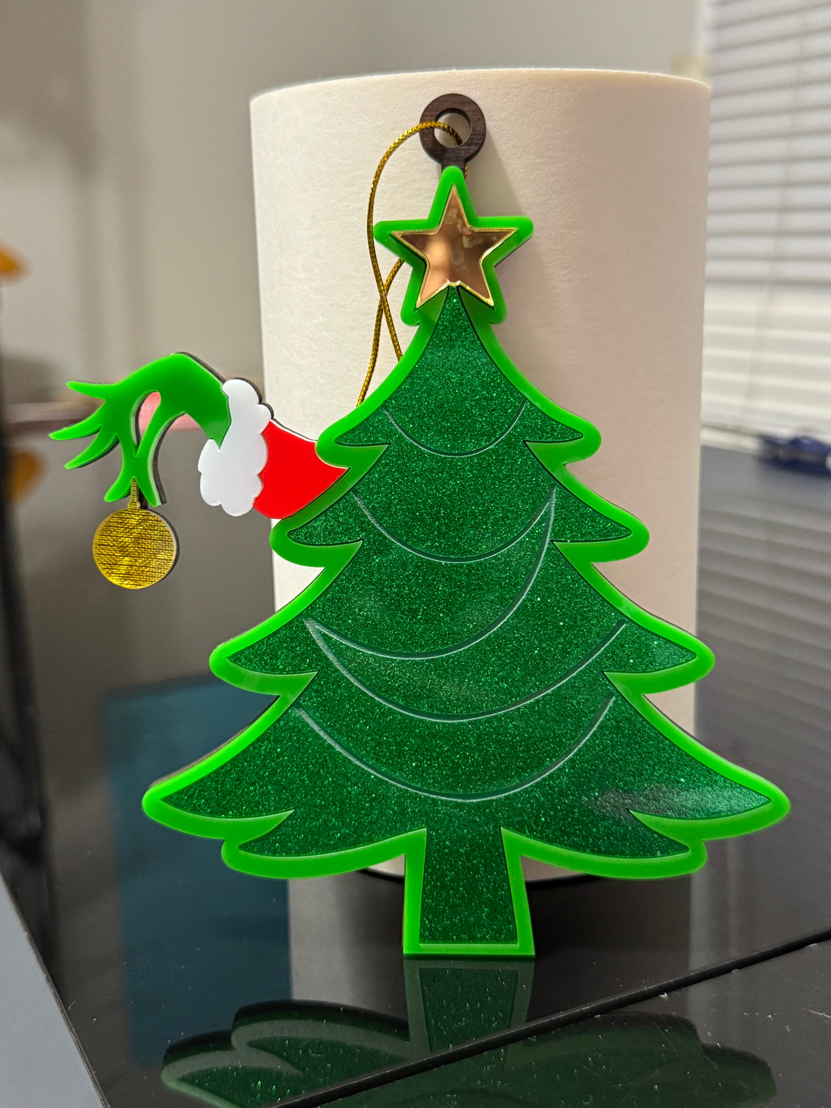 Grinchy Christmas tree ornament