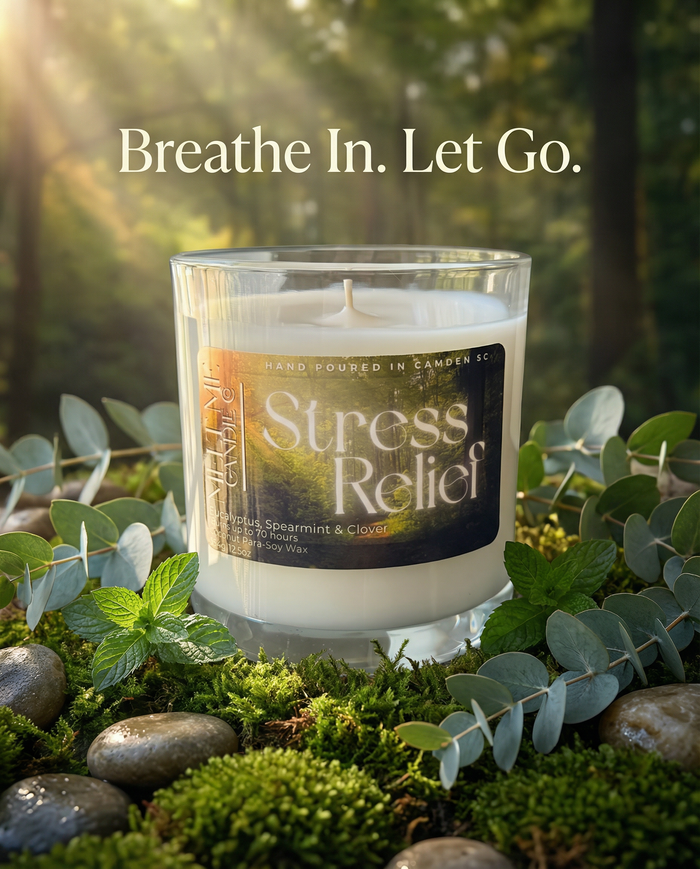 Stress Relief scented candle by Melt Me Candle Co.