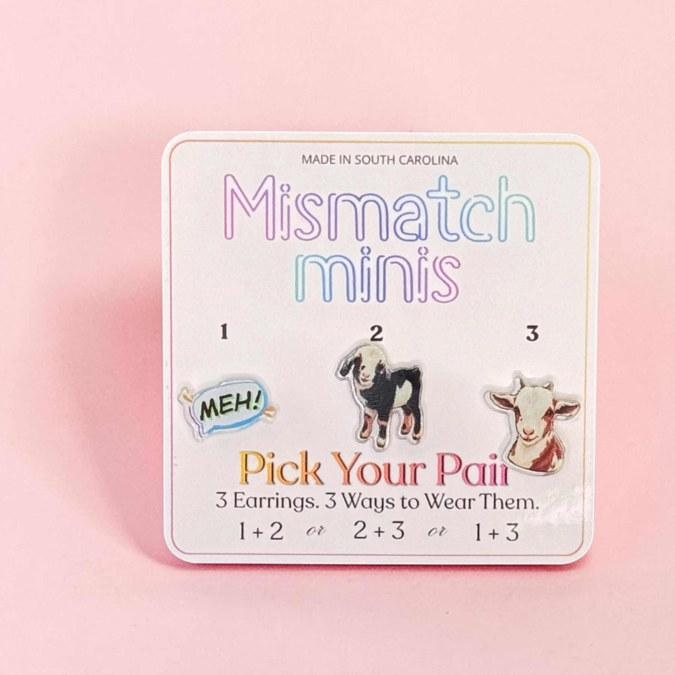Goats | Mismatch Minis Acrylic 3-Earring Set