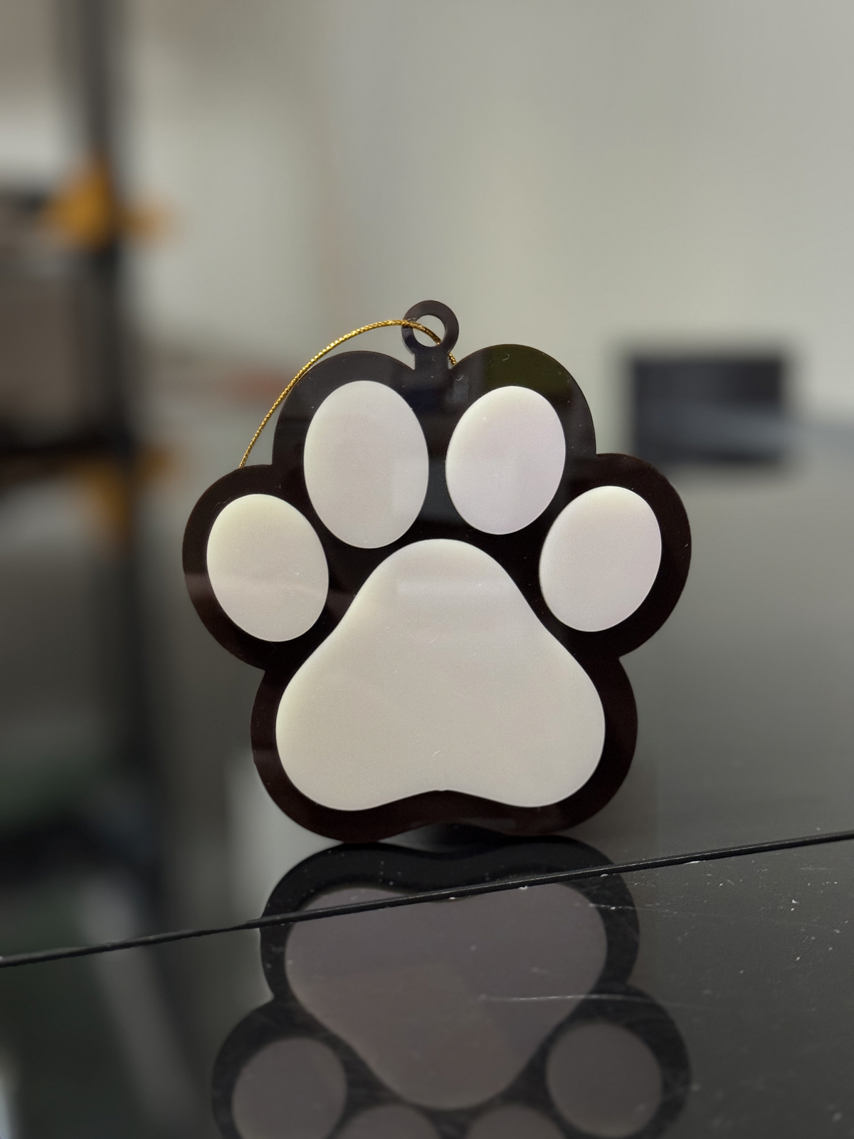 Personalized paw print ornament