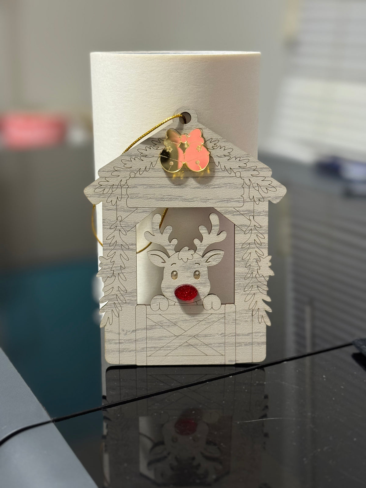 Personalized reindeer ornament