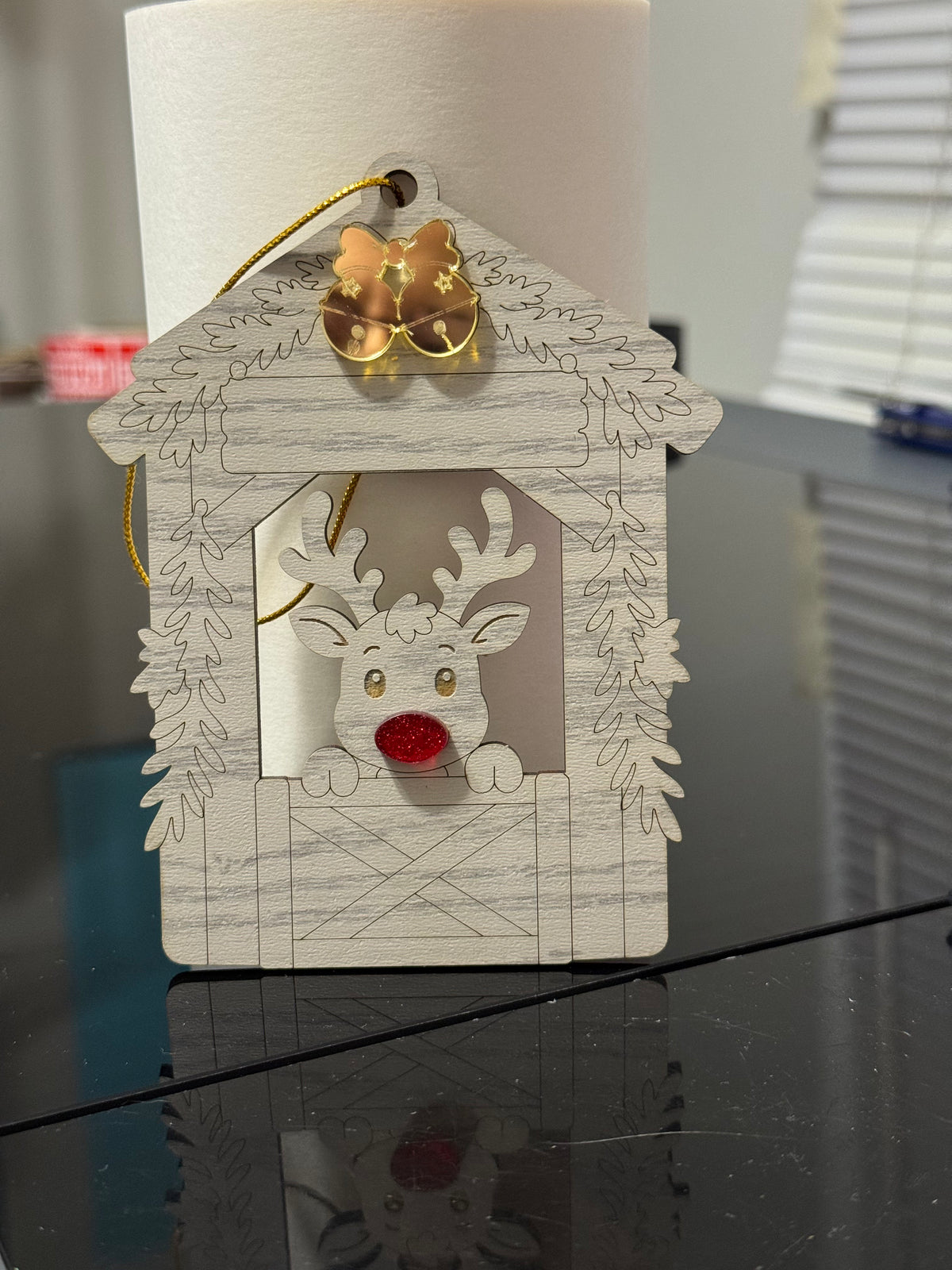 Personalized reindeer ornament
