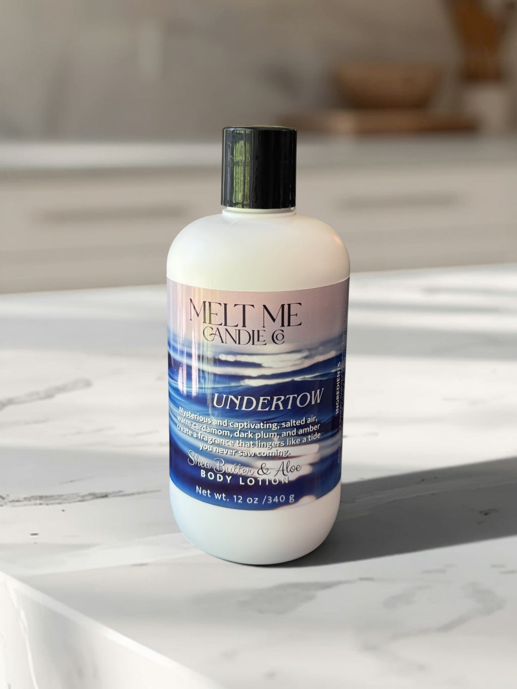 Undertow 12 oz shea butter and aloe body lotion by Melt Me Candle Co